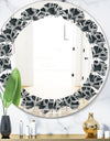 Floral 3d Pattern Background. - Modern Round or Oval Wall Mirror - Leaves