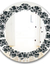 Floral 3d Pattern Background. - Modern Round or Oval Wall Mirror - Leaves