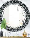 Floral 3d Pattern Background. - Modern Round or Oval Wall Mirror - Triple C