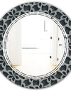Floral 3d Pattern Background. - Modern Round or Oval Wall Mirror - Triple C