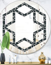 Floral 3d Pattern Background. - Modern Round or Oval Wall Mirror - Hexagon Star