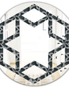 Floral 3d Pattern Background. - Modern Round or Oval Wall Mirror - Hexagon Star