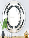 Floral 3d Pattern Background. - Modern Round or Oval Wall Mirror - Space