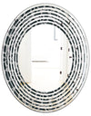 Floral 3d Pattern Background. - Modern Round or Oval Wall Mirror - Wave