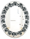 Floral 3d Pattern Background. - Modern Round or Oval Wall Mirror - Leaves