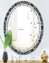 Floral 3d Pattern Background. - Modern Round or Oval Wall Mirror - Triple C