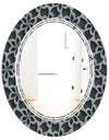 Floral 3d Pattern Background. - Modern Round or Oval Wall Mirror - Triple C