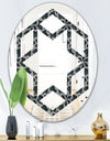 Floral 3d Pattern Background. - Modern Round or Oval Wall Mirror - Hexagon Star
