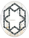 Floral 3d Pattern Background. - Modern Round or Oval Wall Mirror - Hexagon Star