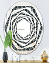 Floral 3d Pattern Background. - Modern Round or Oval Wall Mirror - Whirl
