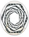 Floral 3d Pattern Background. - Modern Round or Oval Wall Mirror - Whirl