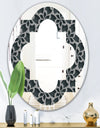 Floral 3d Pattern Background. - Modern Round or Oval Wall Mirror - Quatrefoil