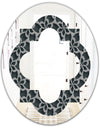 Floral 3d Pattern Background. - Modern Round or Oval Wall Mirror - Quatrefoil