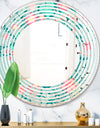 Spring floral pattern in soft pastel colors - Modern Round or Oval Wall Mirror - Wave