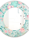 Spring floral pattern in soft pastel colors - Modern Round or Oval Wall Mirror - Wave