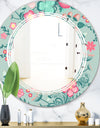 Spring floral pattern in soft pastel colors - Modern Round or Oval Wall Mirror - Triple C