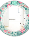 Spring floral pattern in soft pastel colors - Modern Round or Oval Wall Mirror - Triple C