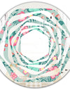 Spring floral pattern in soft pastel colors - Modern Round or Oval Wall Mirror - Whirl