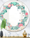 Spring floral pattern in soft pastel colors - Modern Round or Oval Wall Mirror - Quatrefoil