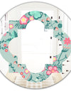 Spring floral pattern in soft pastel colors - Modern Round or Oval Wall Mirror - Quatrefoil