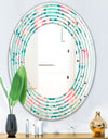 Spring floral pattern in soft pastel colors - Modern Round or Oval Wall Mirror - Wave
