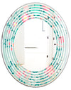 Spring floral pattern in soft pastel colors - Modern Round or Oval Wall Mirror - Wave