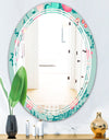 Spring floral pattern in soft pastel colors - Modern Round or Oval Wall Mirror - Triple C