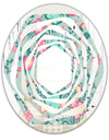Spring floral pattern in soft pastel colors - Modern Round or Oval Wall Mirror - Whirl