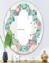 Spring floral pattern in soft pastel colors - Modern Round or Oval Wall Mirror - Quatrefoil