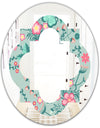 Spring floral pattern in soft pastel colors - Modern Round or Oval Wall Mirror - Quatrefoil