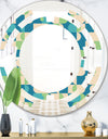 Retro Abstract Pattern I - Modern Round or Oval Wall Mirror - Space