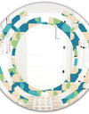 Retro Abstract Pattern I - Modern Round or Oval Wall Mirror - Space