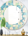 Retro Abstract Pattern I - Modern Round or Oval Wall Mirror - Wave