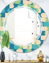 Retro Abstract Pattern I - Modern Round or Oval Wall Mirror - Triple C