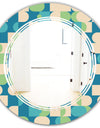 Retro Abstract Pattern I - Modern Round or Oval Wall Mirror - Triple C