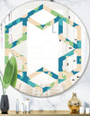Retro Abstract Pattern I - Modern Round or Oval Wall Mirror - Hexagon Star