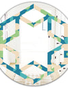 Retro Abstract Pattern I - Modern Round or Oval Wall Mirror - Hexagon Star