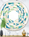 Retro Abstract Pattern I - Modern Round or Oval Wall Mirror - Whirl