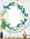 Retro Abstract Pattern I - Modern Round or Oval Wall Mirror - Quatrefoil