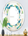 Retro Abstract Pattern I - Modern Round or Oval Wall Mirror - Space