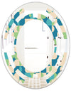 Retro Abstract Pattern I - Modern Round or Oval Wall Mirror - Space