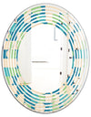 Retro Abstract Pattern I - Modern Round or Oval Wall Mirror - Wave