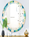 Retro Abstract Pattern I - Modern Round or Oval Wall Mirror - Triple C