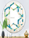 Retro Abstract Pattern I - Modern Round or Oval Wall Mirror - Hexagon Star