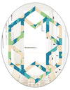 Retro Abstract Pattern I - Modern Round or Oval Wall Mirror - Hexagon Star