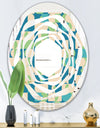 Retro Abstract Pattern I - Modern Round or Oval Wall Mirror - Whirl