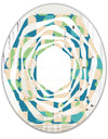 Retro Abstract Pattern I - Modern Round or Oval Wall Mirror - Whirl