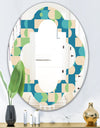 Retro Abstract Pattern I - Modern Round or Oval Wall Mirror - Quatrefoil