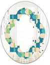 Retro Abstract Pattern I - Modern Round or Oval Wall Mirror - Quatrefoil