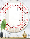 Retro Grid Pattern I - Modern Round or Oval Wall Mirror - Space